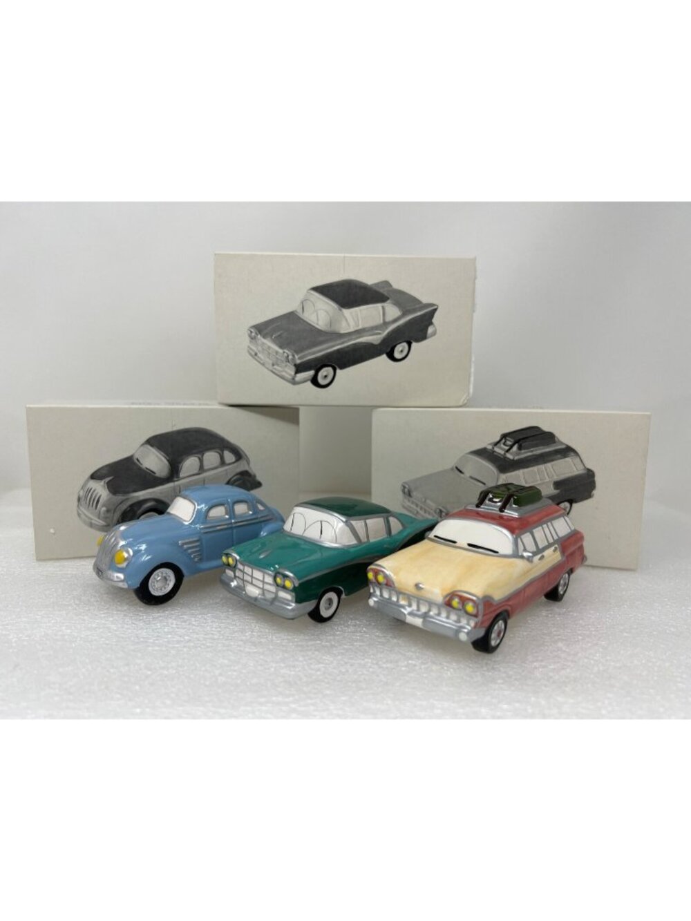 Department 56 Classic Cars (Set of 3) Snow Village Accessory 54577 Vintage NIB